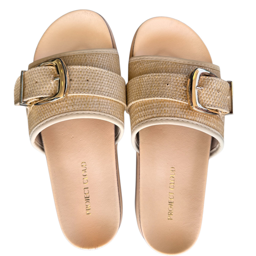 Project Cloud Sonia Beige Raffia Sandal