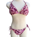 Nanette Lepore Burgundy Floral Two-Piece Bikini Size 8-RF