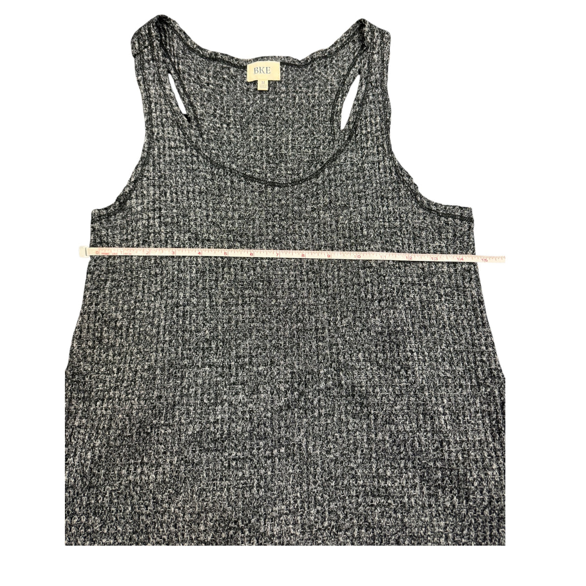 BKE Black Mineral Wash Raw Hem Tank Top Size M-RF