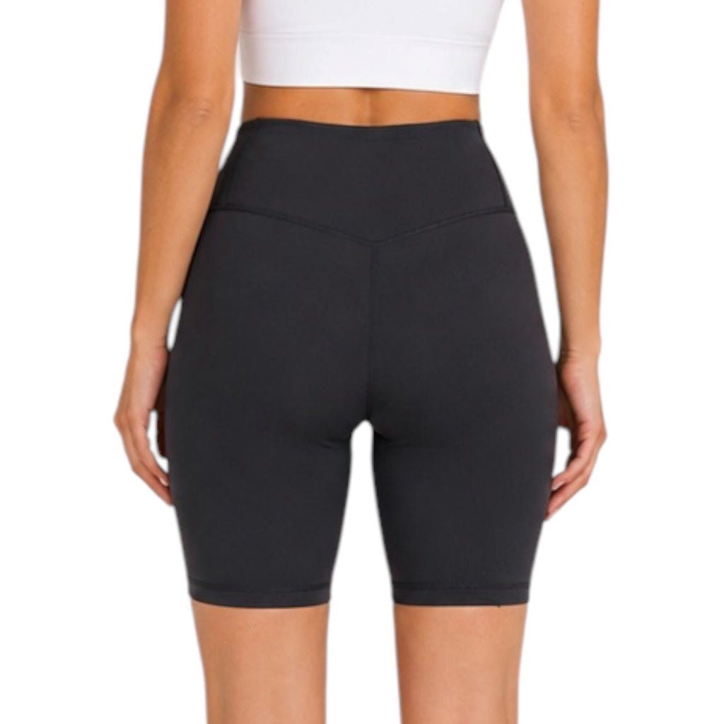 Black Essential Sweetheart Back Biker Shorts