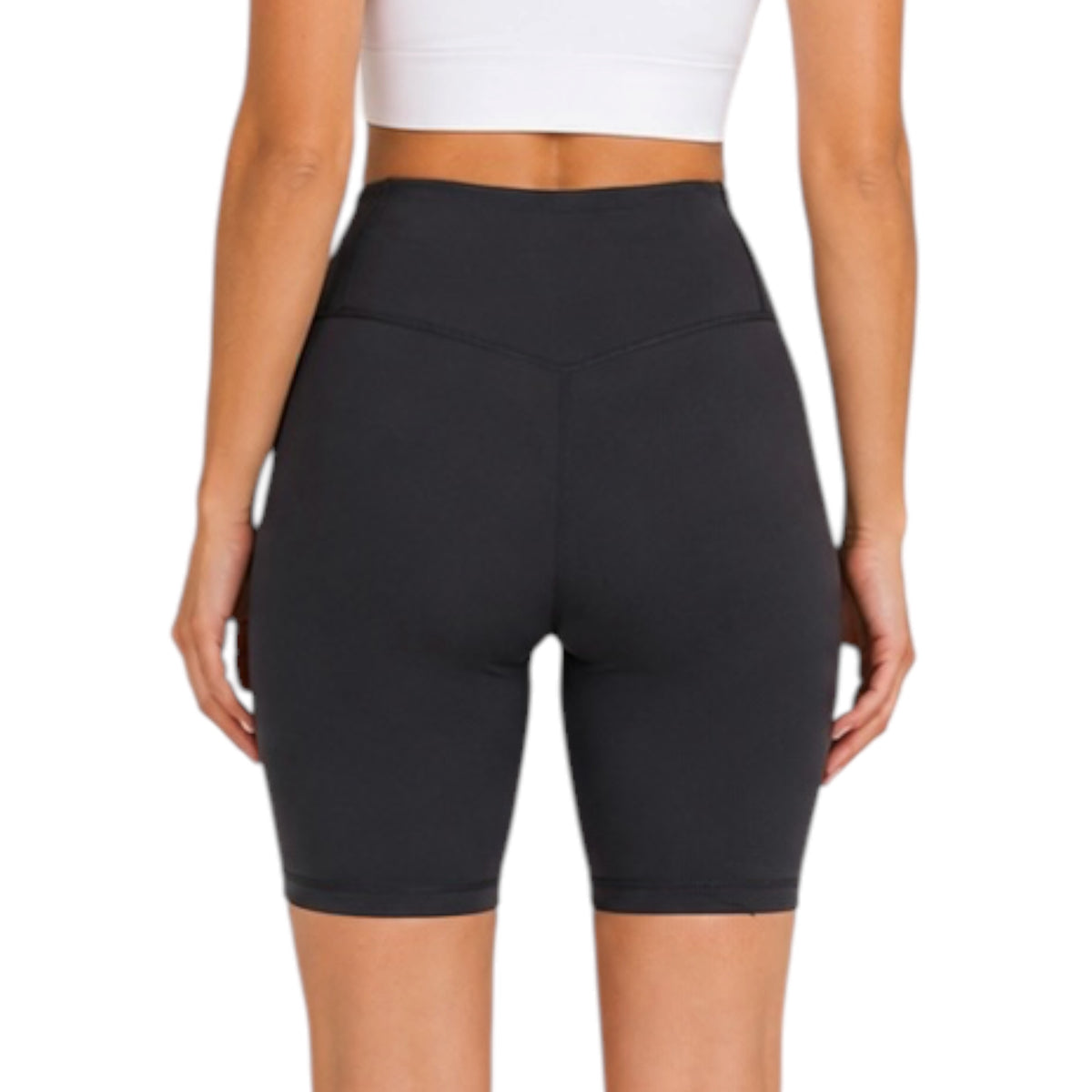 Black Essential Sweetheart Back Biker Shorts