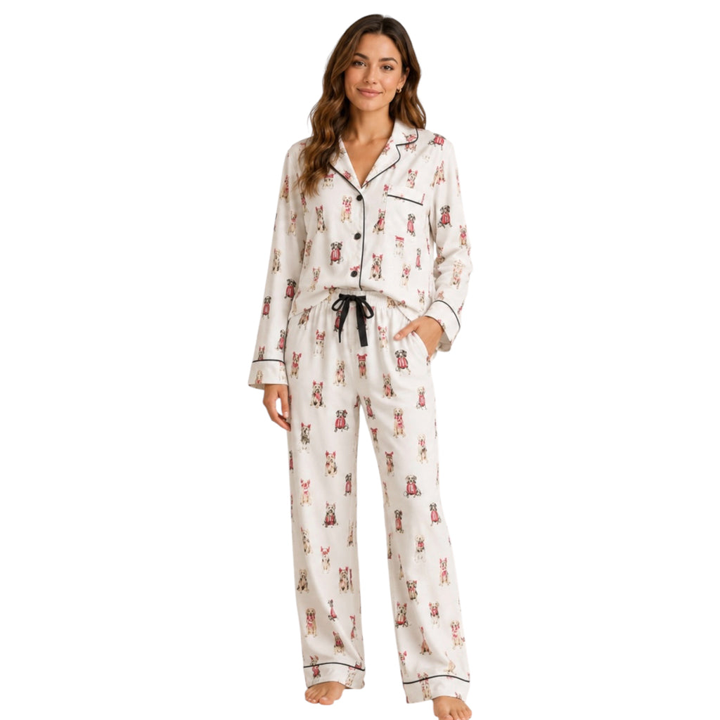 Z supply Sleep All Day Pup PJ Set Vanilla Ice