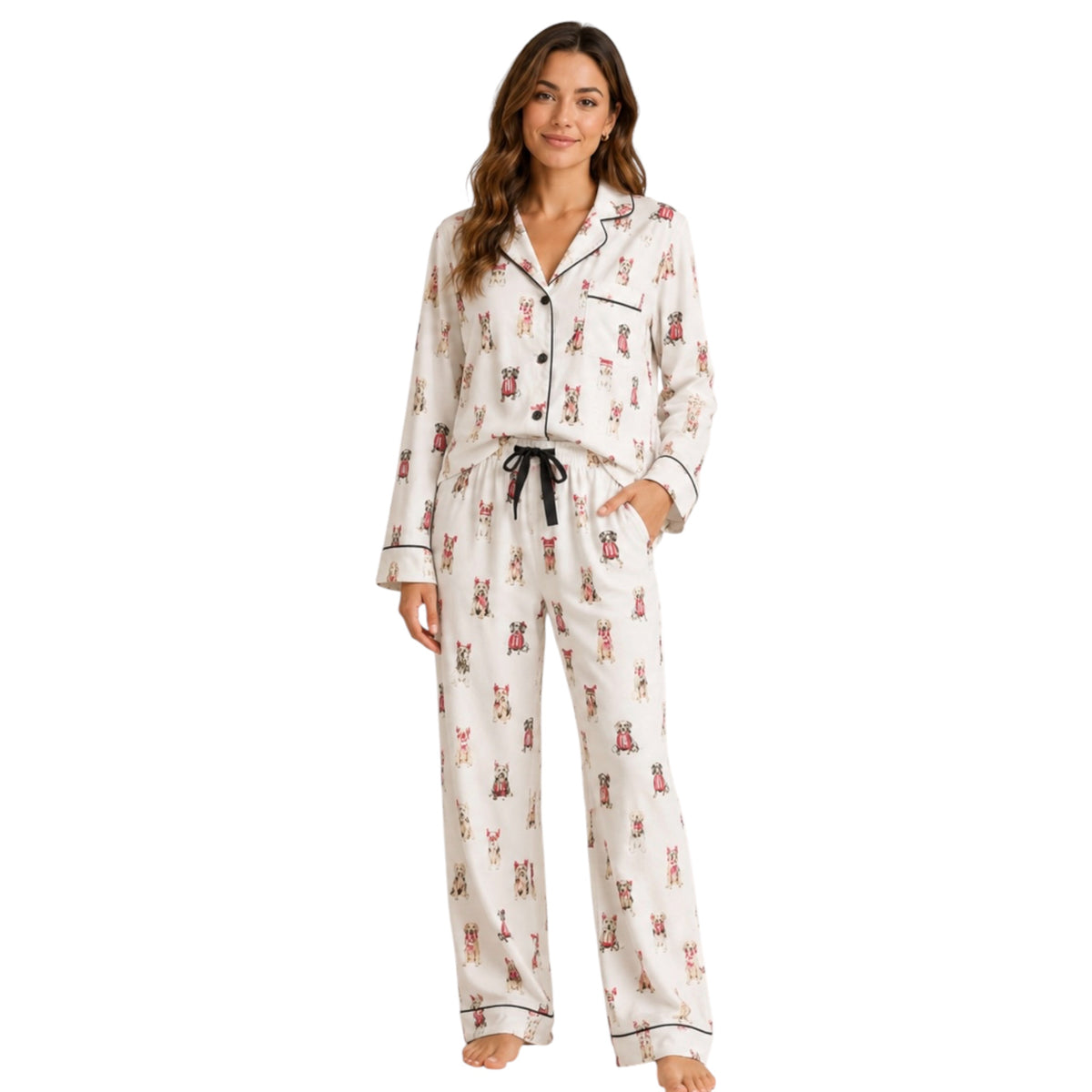 Z supply Sleep All Day Pup PJ Set Vanilla Ice