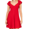Red Flutter Cap Sleeve Mini Dress