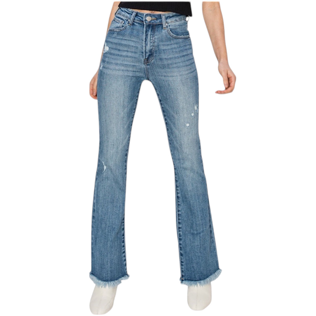 Risen RDP1277CH H/R Medium Ankle Bootcut Frayed Hem