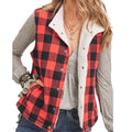 RISEN Red Buffalo Plaid Trucker Vest RDJ1129V