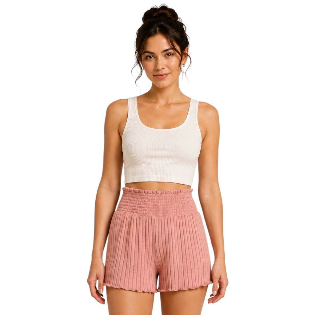 Z Supply Dawn Smocked Rib Short Rosebud