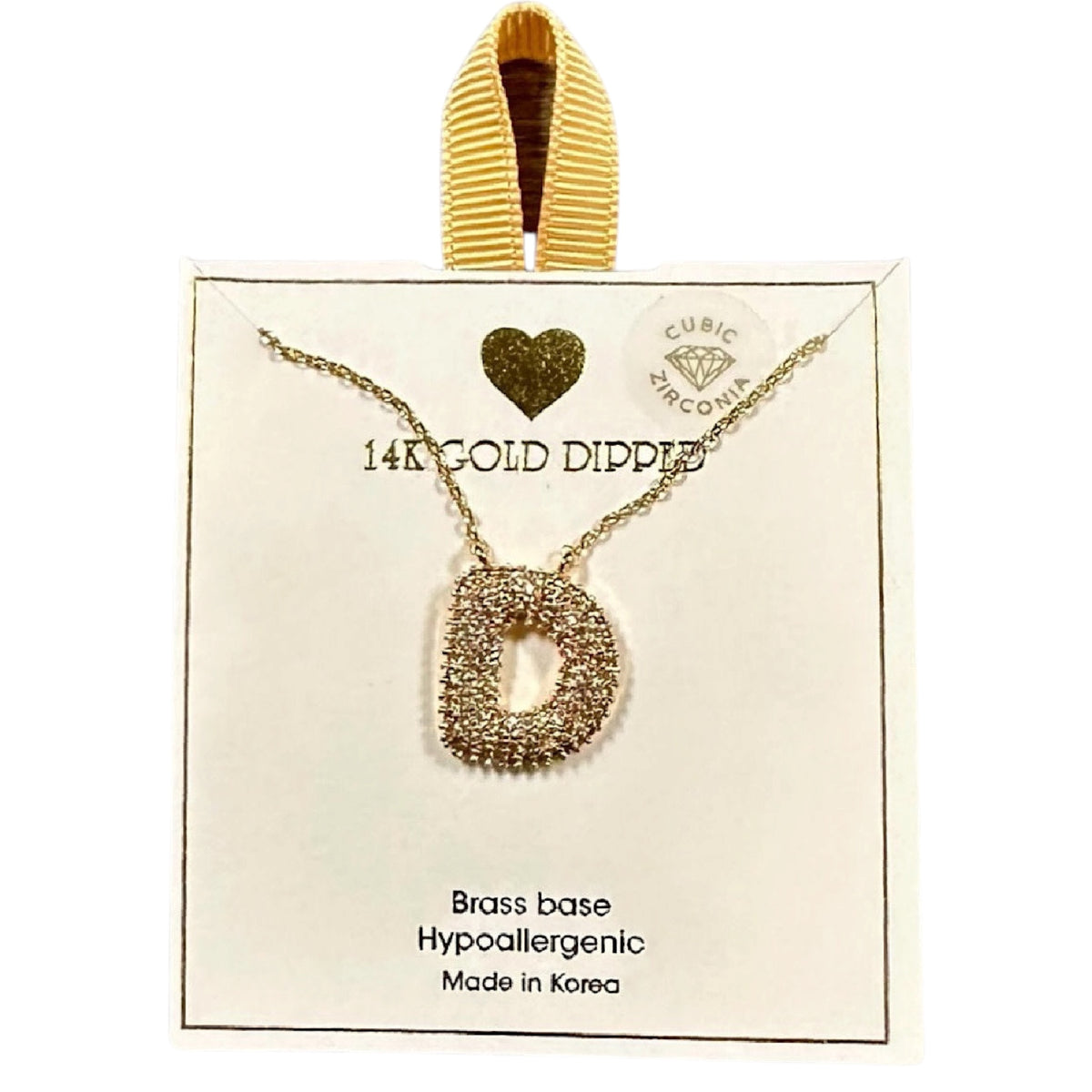Yellow Ribbon Initial Necklace
