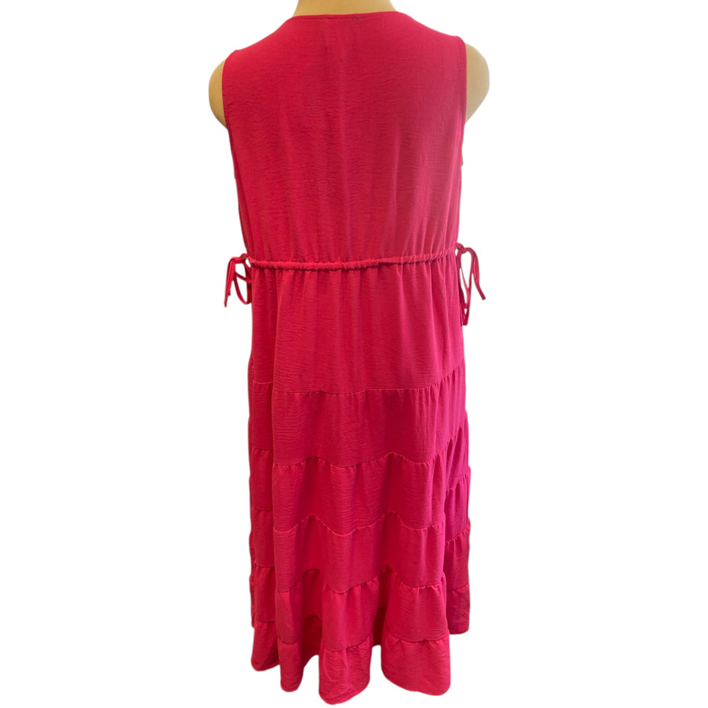 Ninety Clothing Co Hot Pink V-Neck Maxi Dress Size S - RF