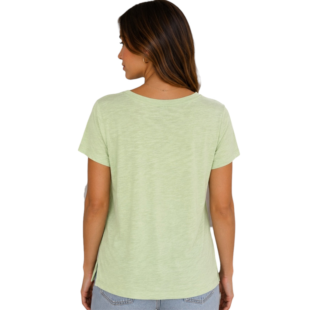 Relaxed V-Neck Tee Pastel Green
