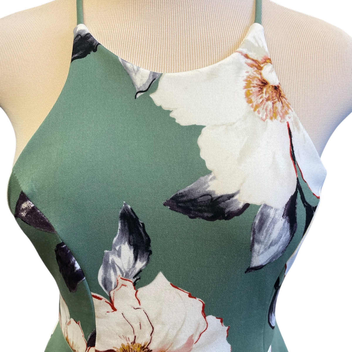 Soprano Sage Green Floral Midi Dress Size M - RF