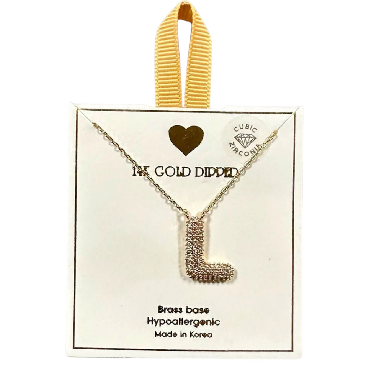 Yellow Ribbon Initial Necklace