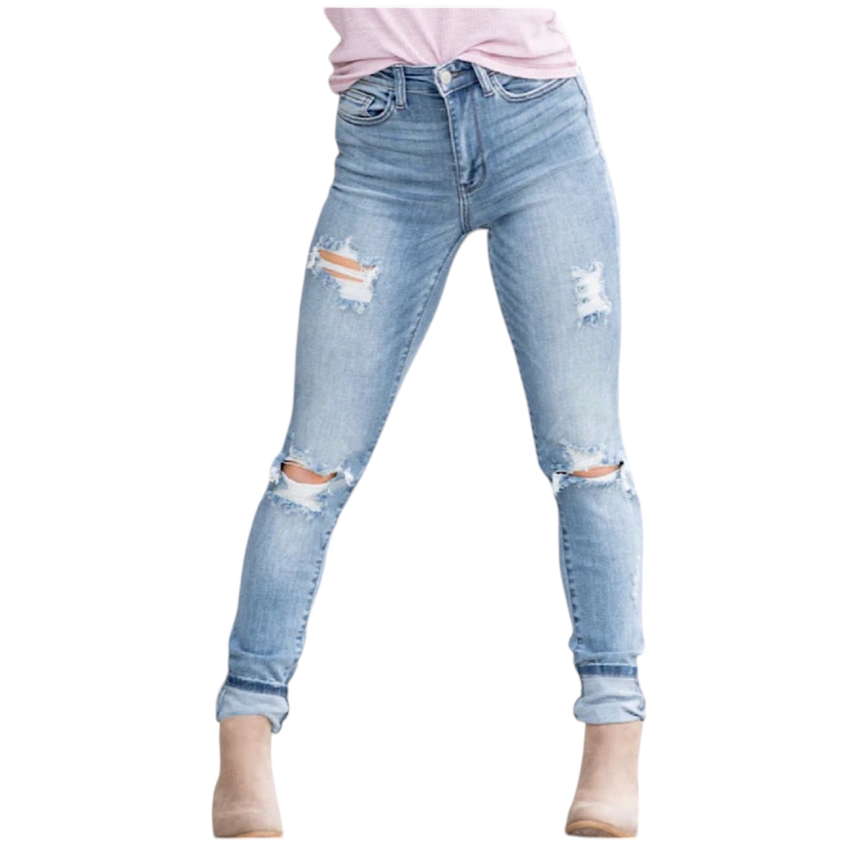 Judy Blue H/W Tall Skinny Destroyed JB82406