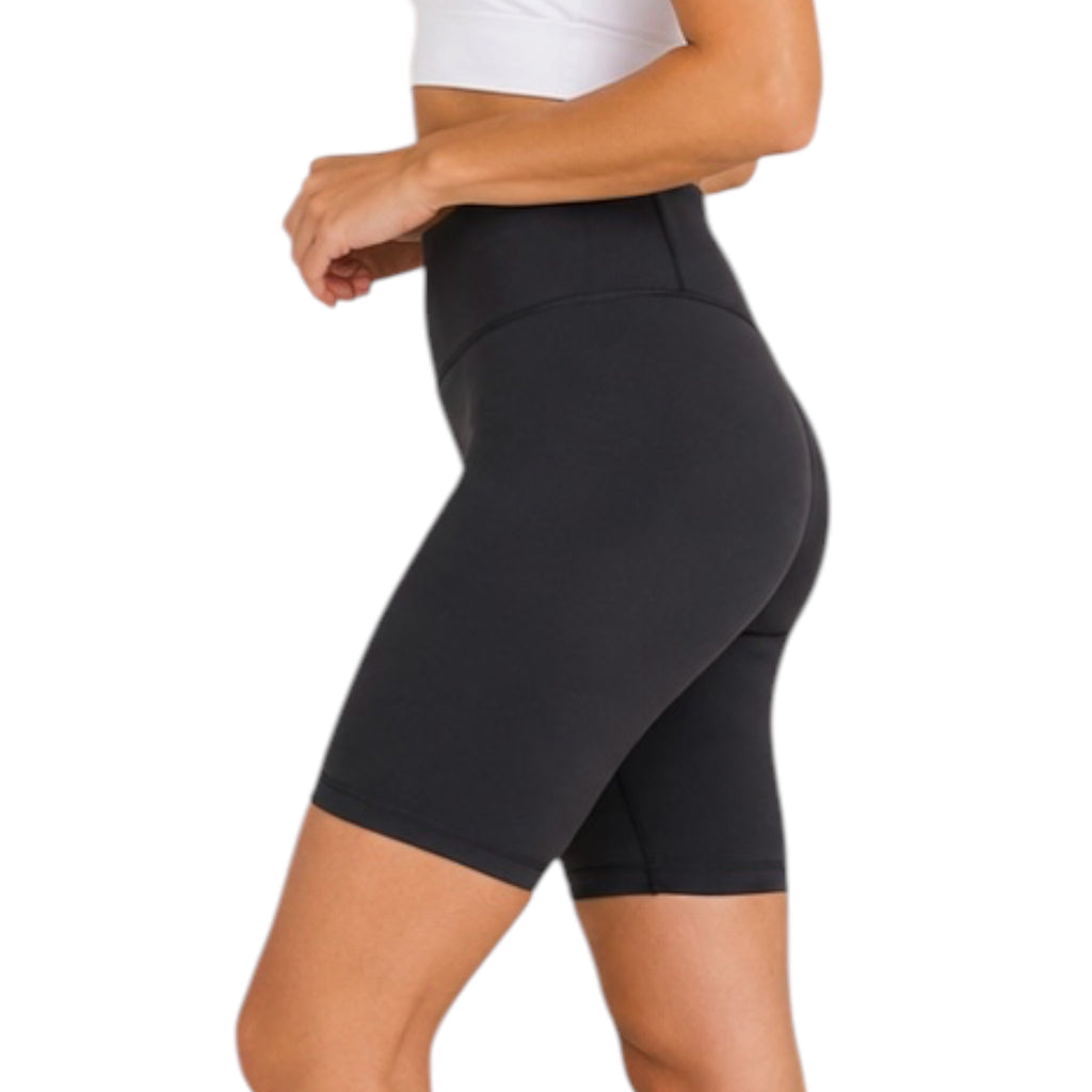 Black Essential Sweetheart Back Biker Shorts