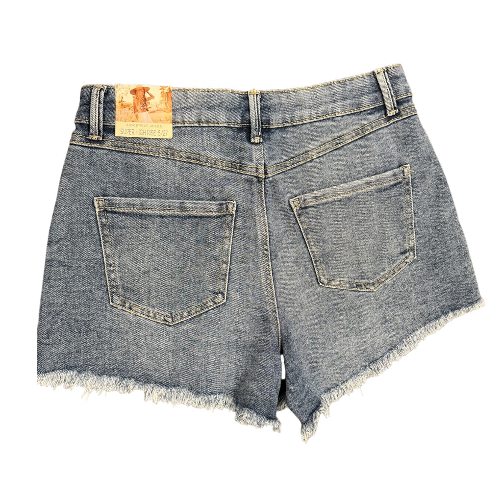 Sincerely Jules Super High-Rise Denim Shorts Size 5/27 - RF