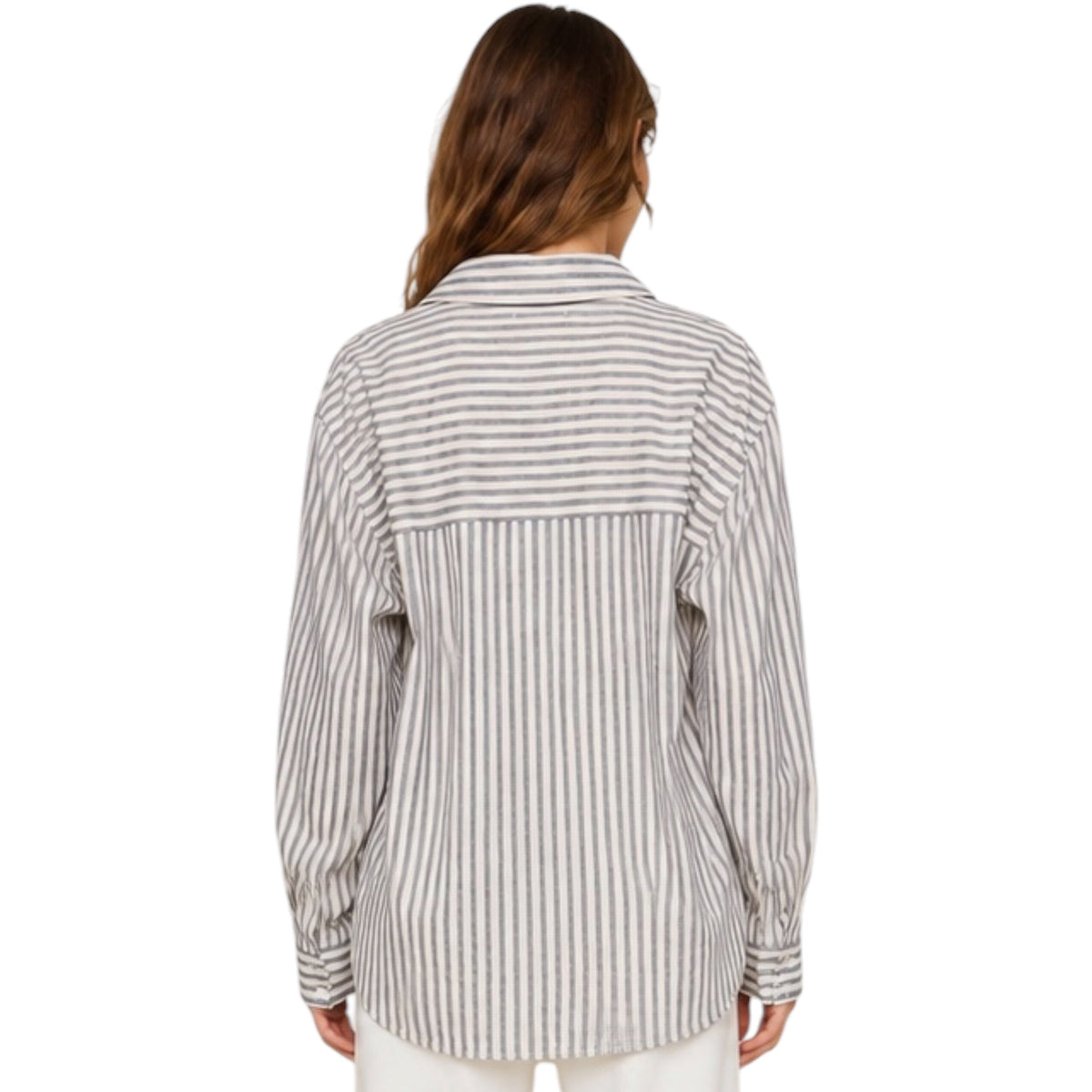 Z Supply Reese Button Up Stripe Top Eclipse