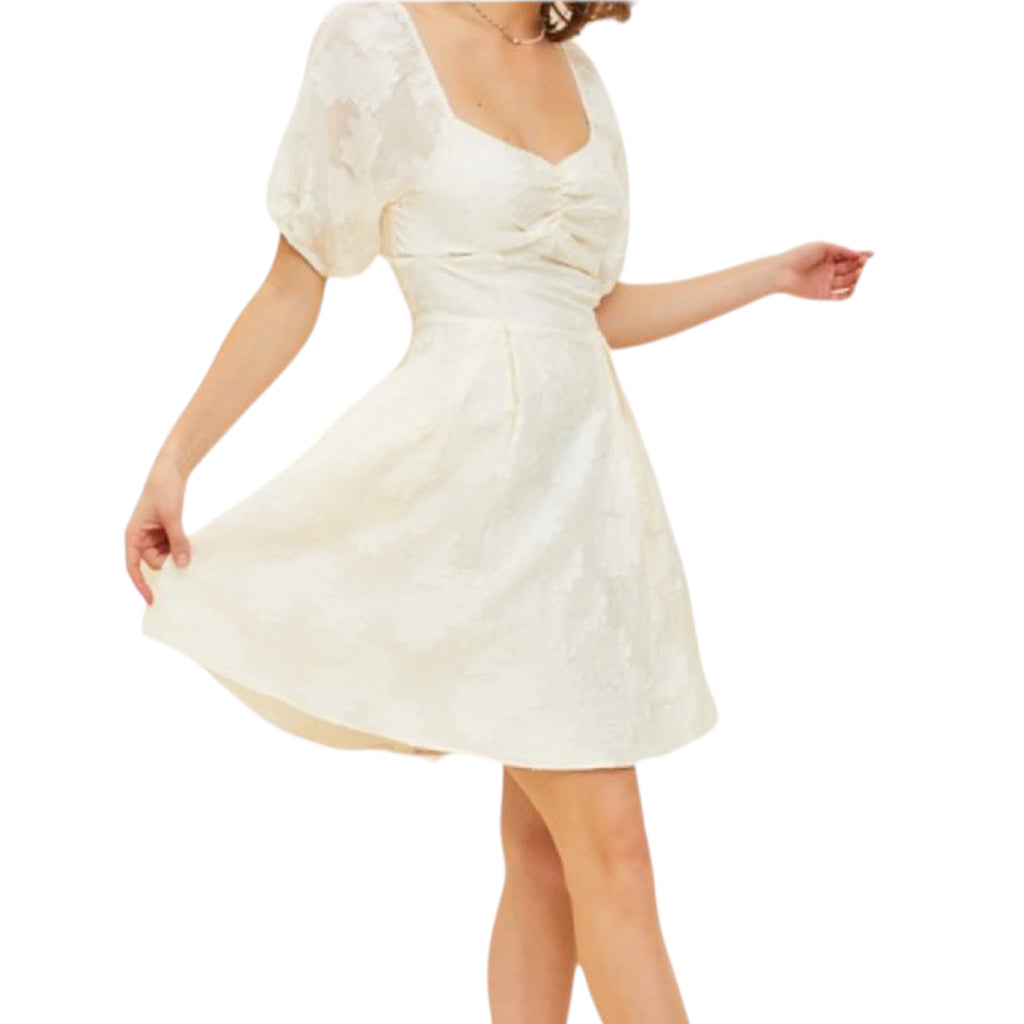 Cream Jacquard Dress