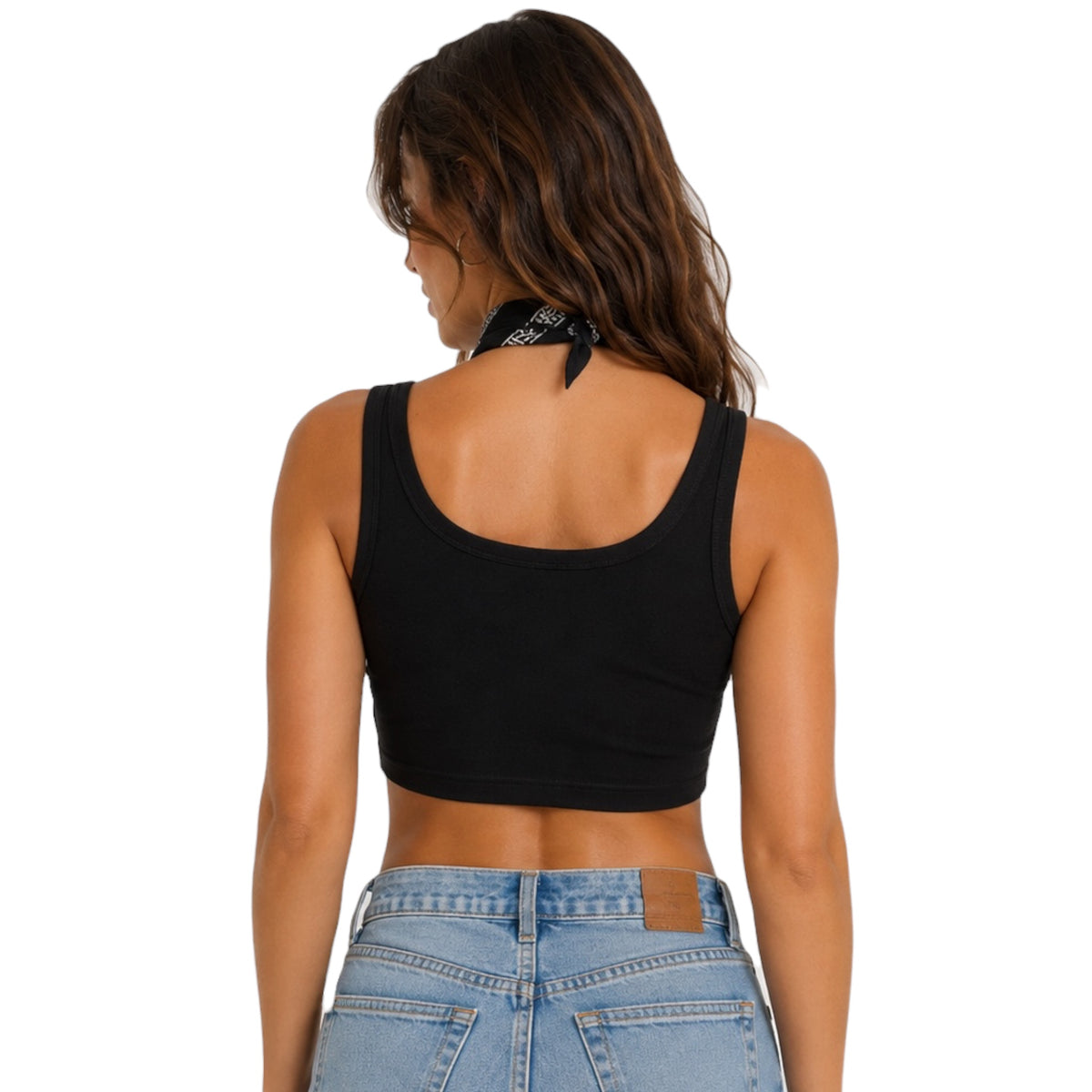 Black Ribbed Crop Top
