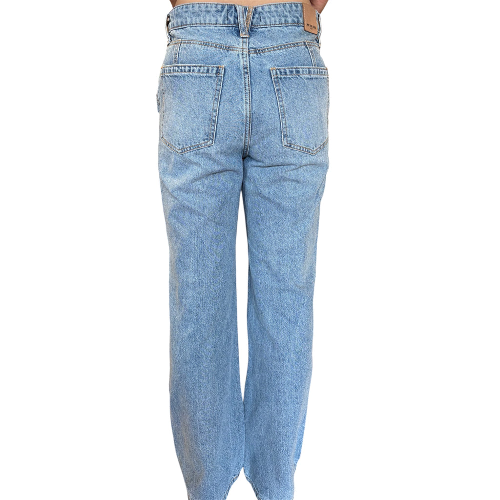 Free People Wide Leg Medium Wash Long Jeans Size 26 - RF