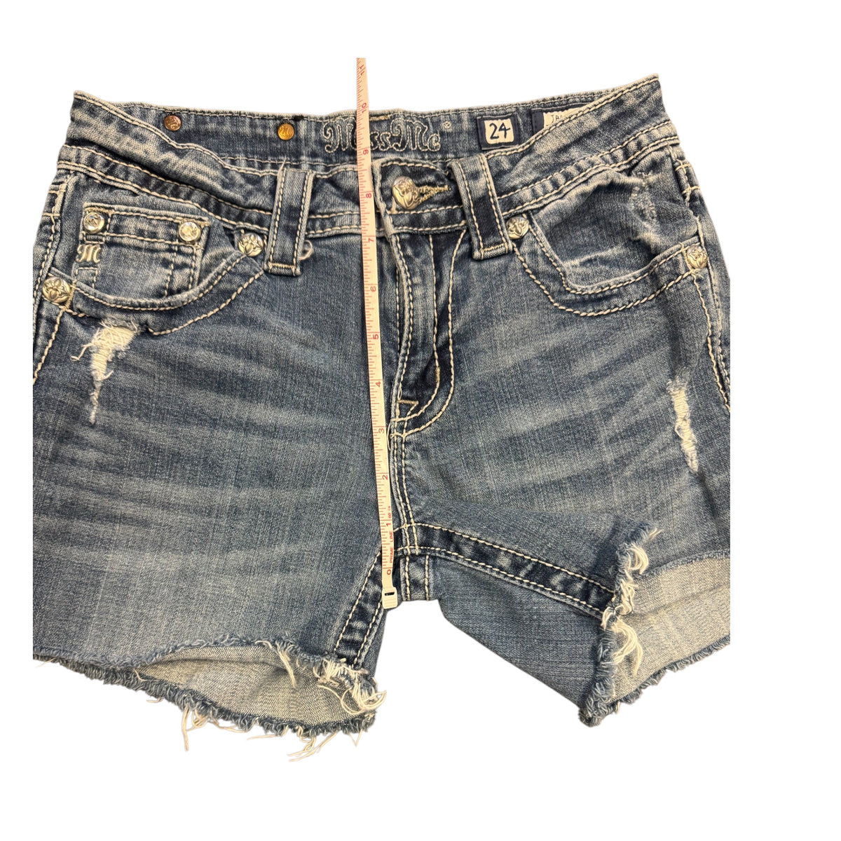 Miss Me MMJB5778P Medium Wash Denim Shorts Size 24-RF