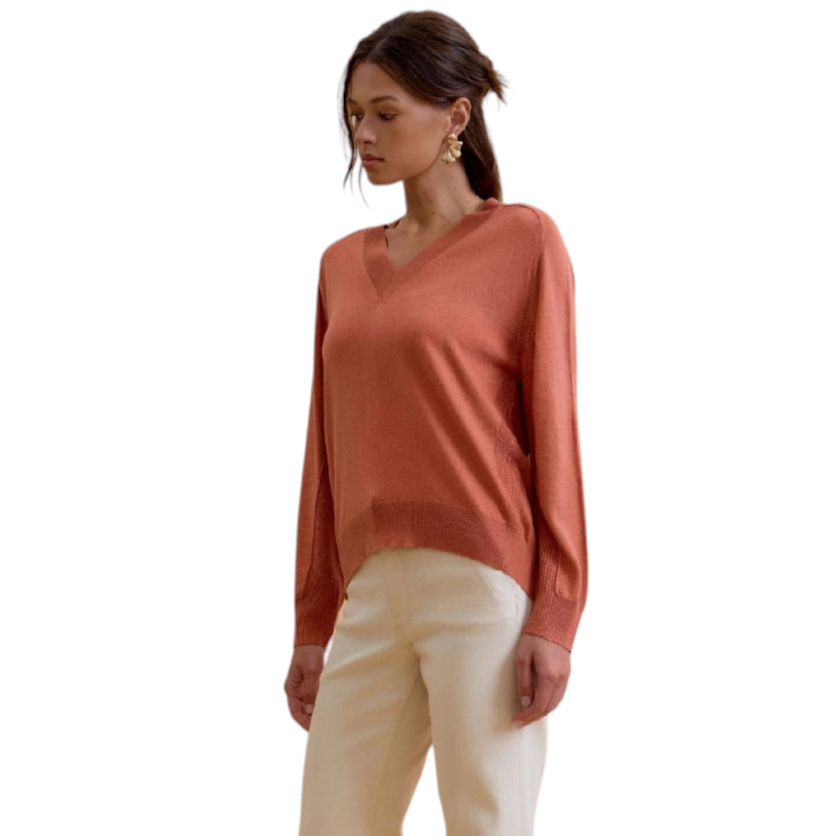 Poppy V-Neck Loose Fit Sweater