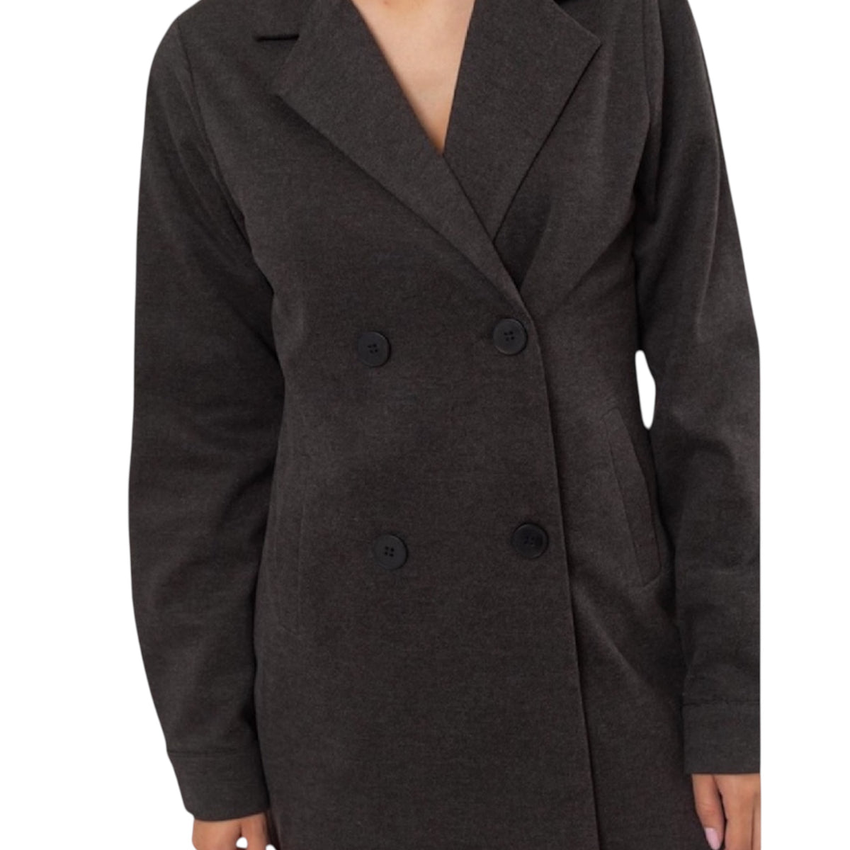 Dark Grey Brushed Twill Coat