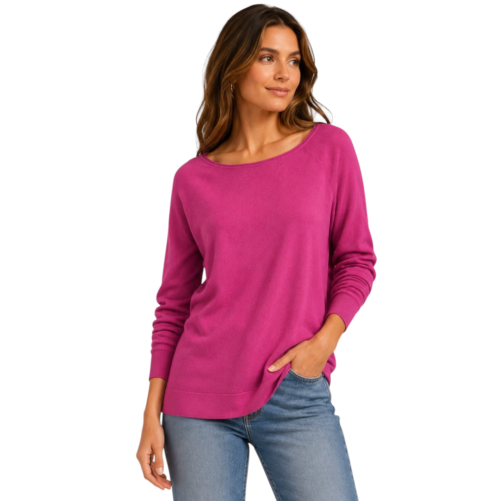 Light Magenta High Low Sweater