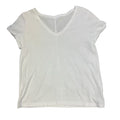 Max Studio White V-Neck T-Shirt Size Small/Petite - RF