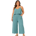 Plus Ribbed Double Layer Jumpsuit