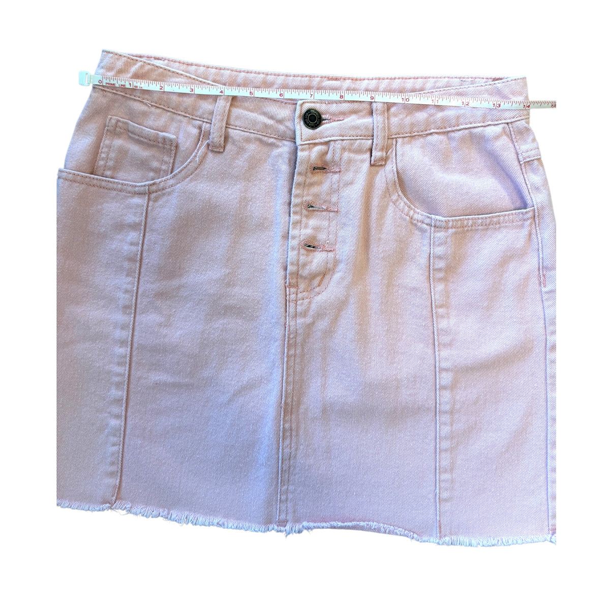 Sadie & Sage Pink Denim Button Fly Skirt Size Small-RF