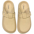 Nude Rubber Textured Clogs with Buckle
