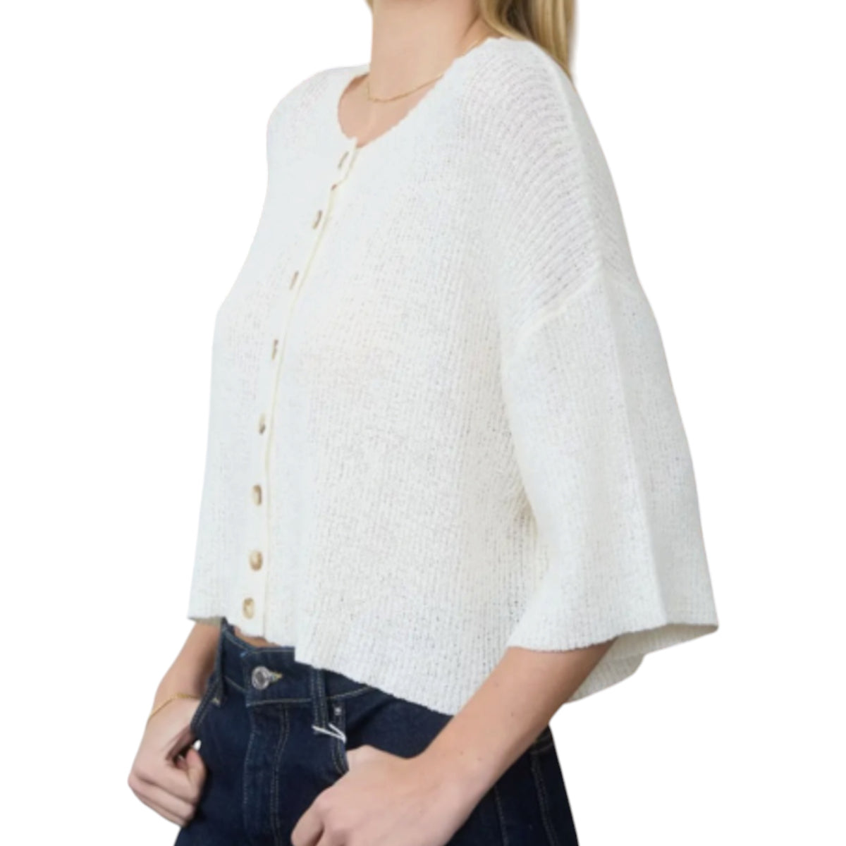 Boxy Button Down Knit Cardigan