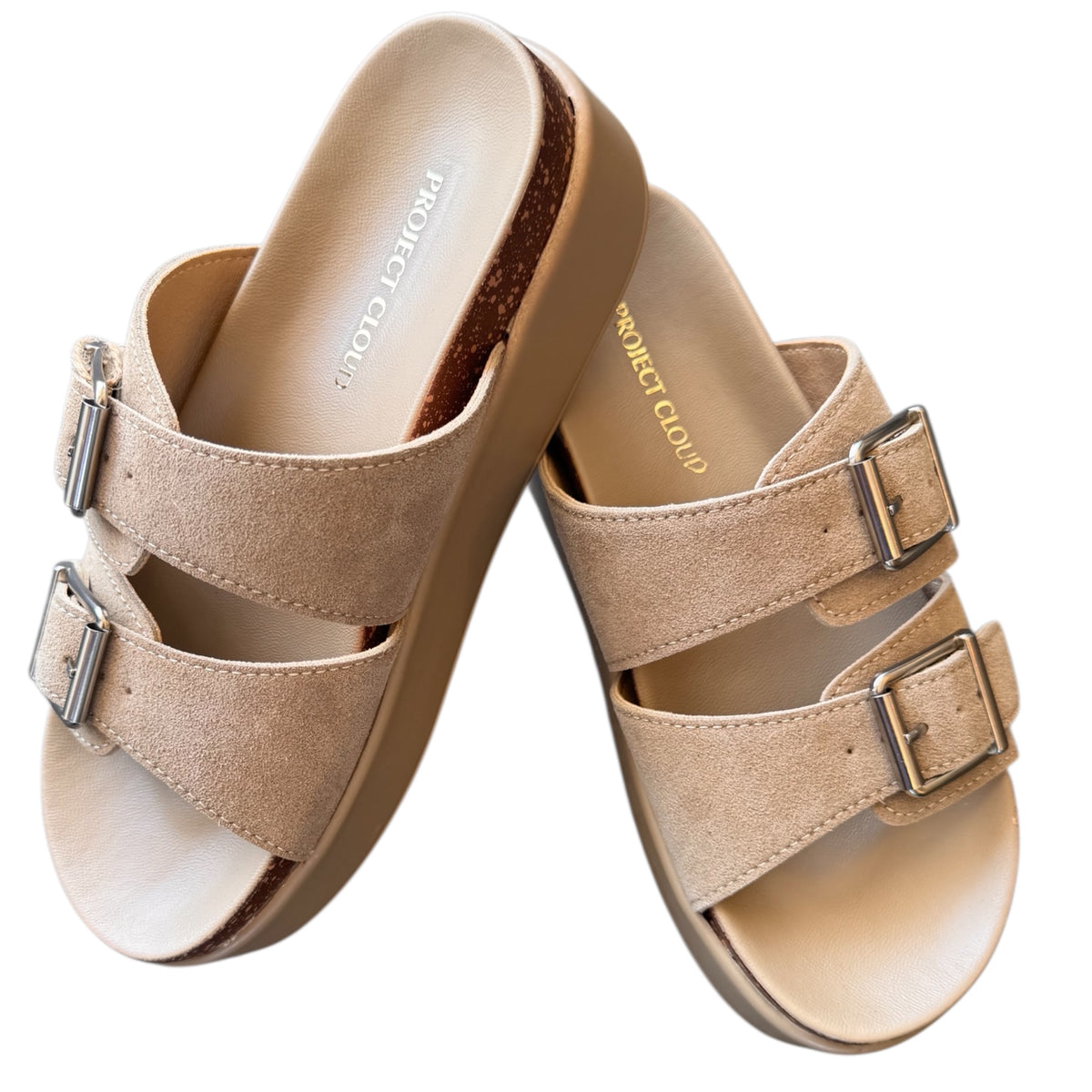 Project Cloud Sophie Taupe Suede Sandal