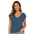 Teal V-Neck Cap Sleeve Sweater Top