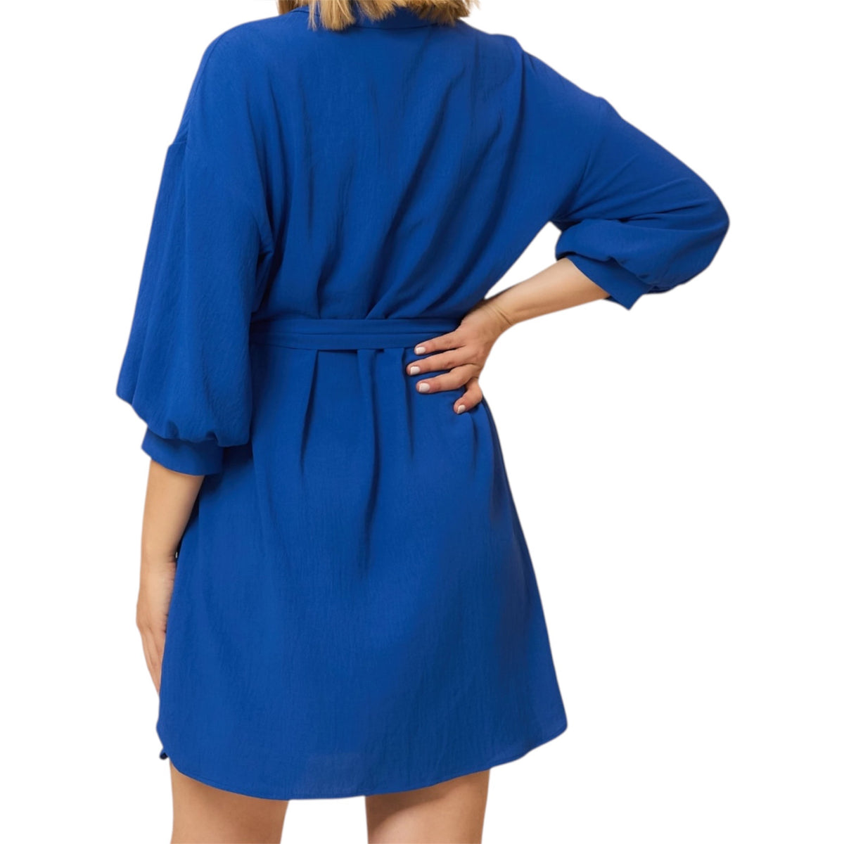 Cobalt Button Front Mini Dress