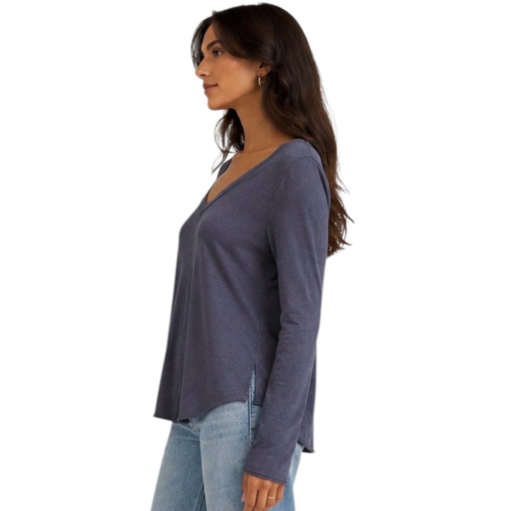 Z Supply Vail LS Tee Worn Blue