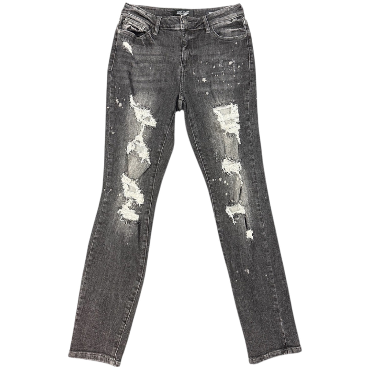 Judy Blue JB8867 Charcoal Wash Distressed Boyfriend Fit Jeans Size 7/28-RF