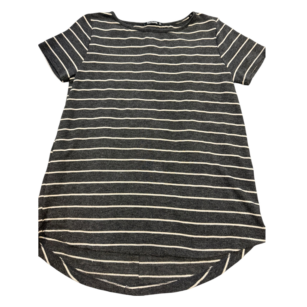 Pink Clover Charcoal Gray Striped Shirt Size Small - RF