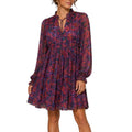 Purple Multi Sheer Print Above Knee Dress S