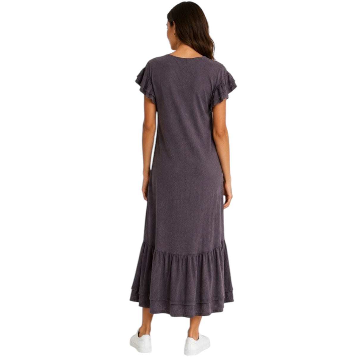 Z Supply Zella Cotton Slub Midi Dress Shadow