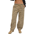Brown Leopard Print Barrel Pants