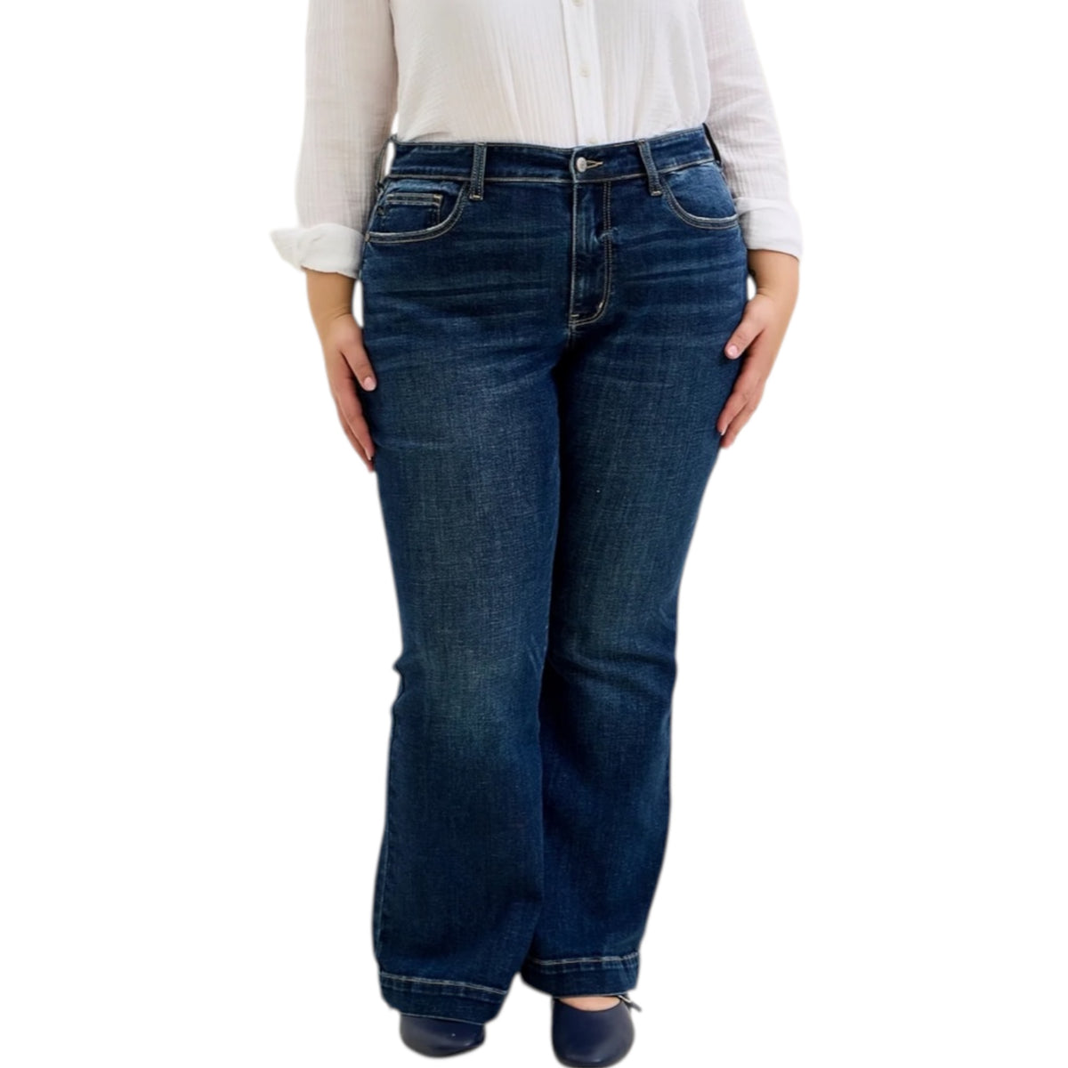 Judy Blue JB82637PT-DK HW Petite Trouser Flare