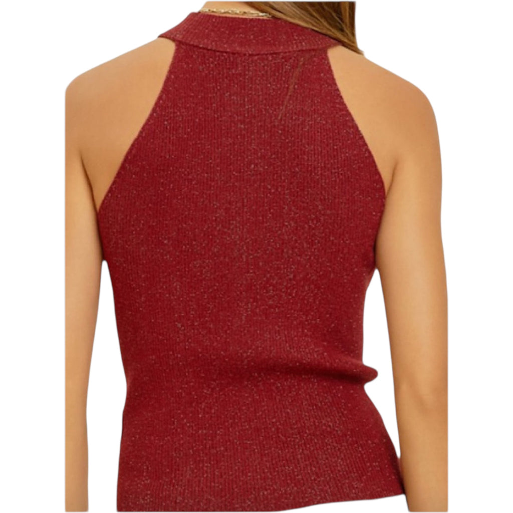 Burgundy Lurex Genevieve Sweater