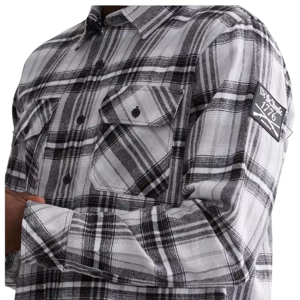 Defeat L/S Flannel-White