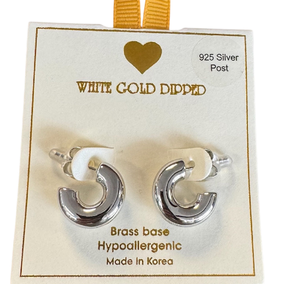 Yellow Ribbon Thick Hoop Small