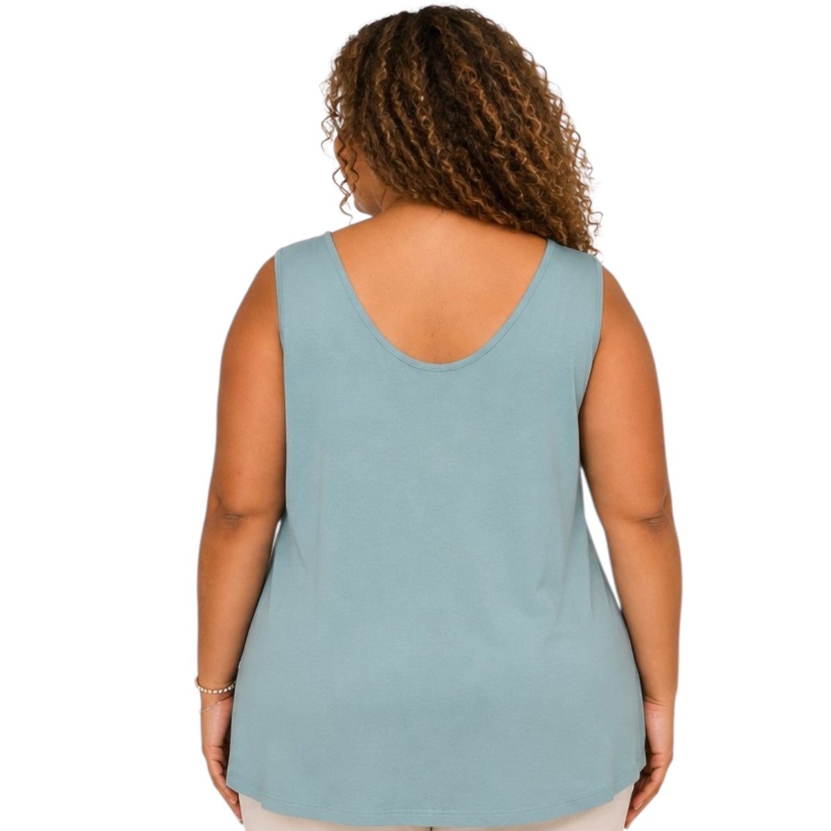 Plus Teal Soft & Breezy Scoop Neck Tank