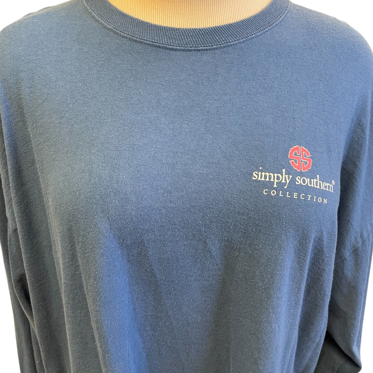 Simply Southern Muted Blue Long Sleeve Top Size XXL - RF
