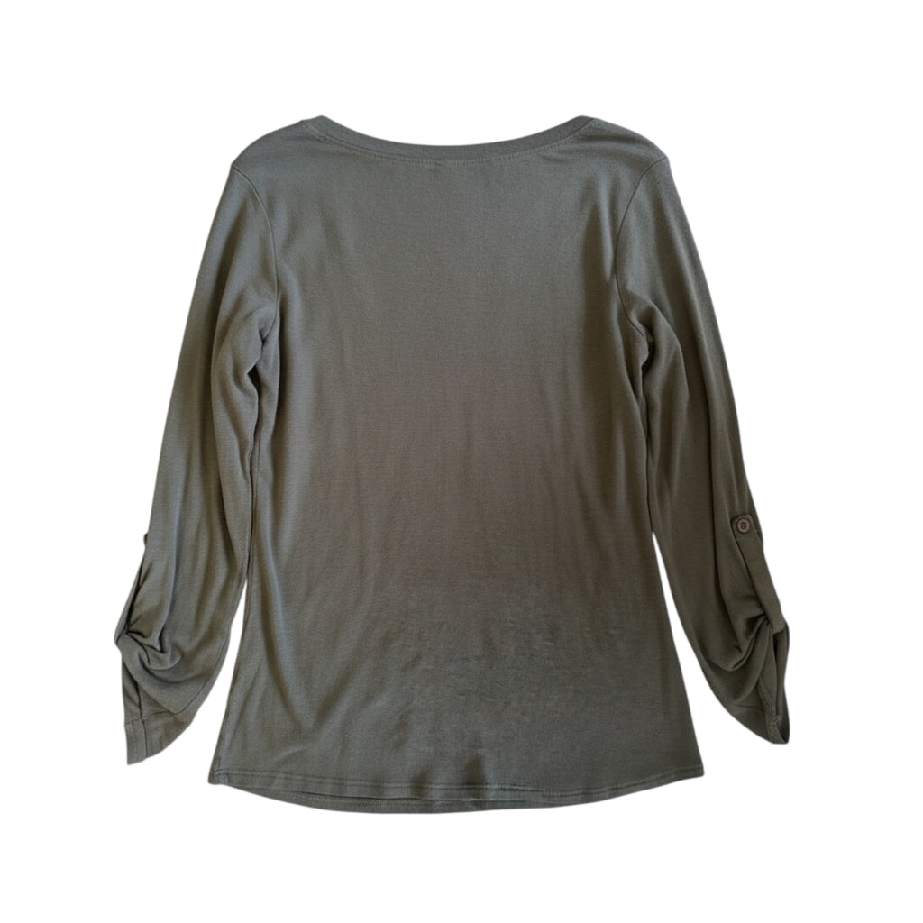 Active USA Black 3/4 Sleeve Top Size Small - RF