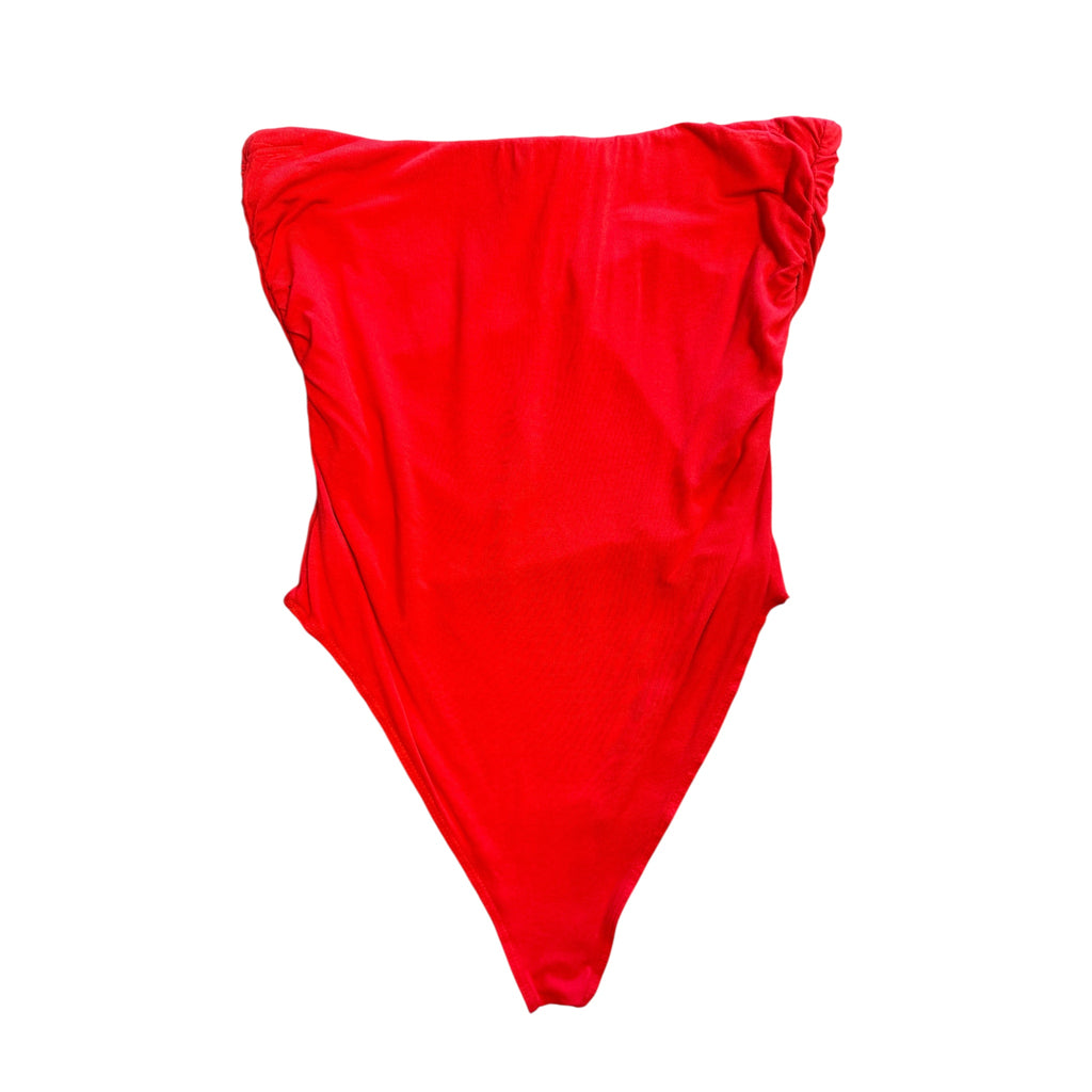 Red Strapless Bodysuit Size Medium-RF