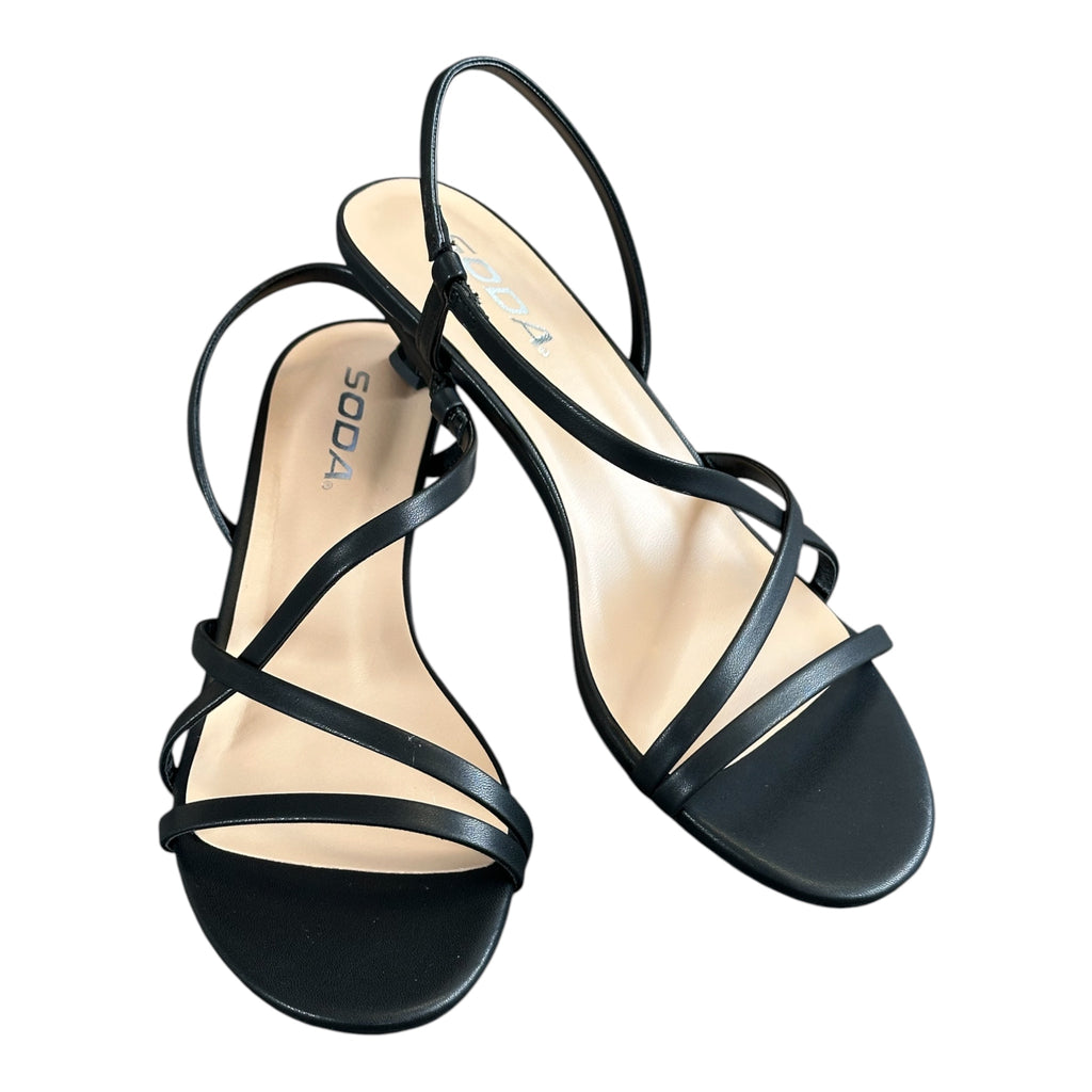 Black Ankle Strap Kitten Heel